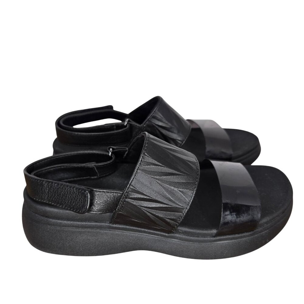 Vionic Sunrise Karleen Backstrap Platform Black Sandal Women's 7.5